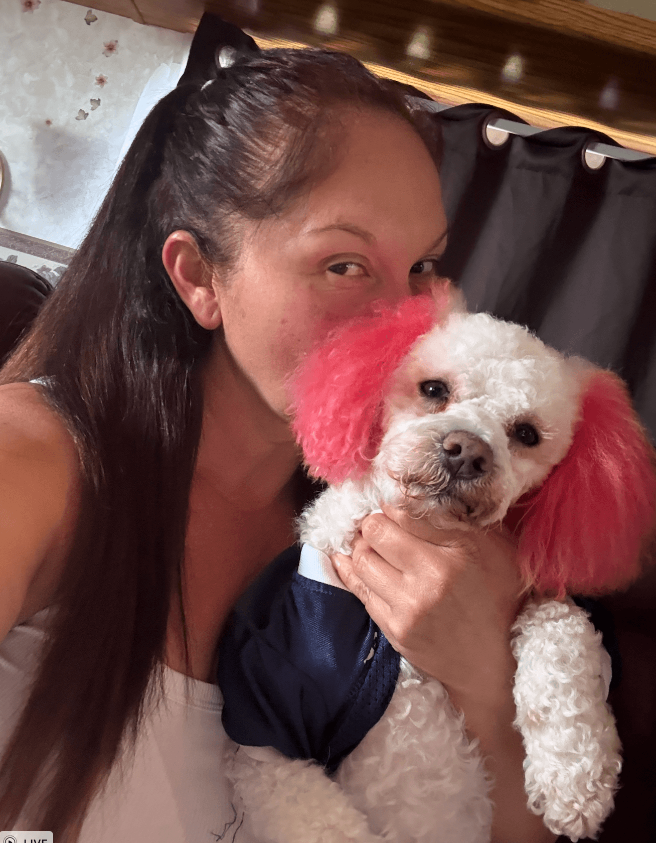 Yolis with a client dog